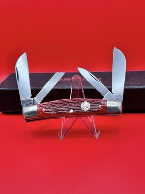 Новый винтажный немецкий дерево совершенно Boker красная кость джиг 5464 конгресс нож - Изображение 1 из 4