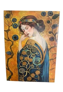 Gustav Klimt Artist Oil Painting Canvas Signed Stamped Hand Handmade Vintage - Picture 1 of 3