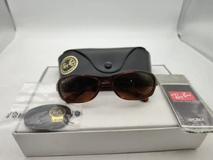 RAY-BAN POLARISIERTE SONNENBRILLE-HELLBRAUNES GESTELL & GLÄSER-ITALIEN-MIT ETUI USW. - Bild 1 von 8