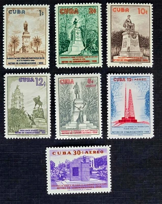 Estampillas del Caribe SC # 637-640, C206-C208 (Juego de 7) - Serie de estatuas, MHR 1960 Foto 1 de 2