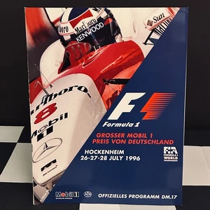 1996 GERMAN GP HOCKENHEIM F1 RACE PROGRAMME PROGRAM DAMON HILL WIN JEAN ALESI - Picture 1 of 6