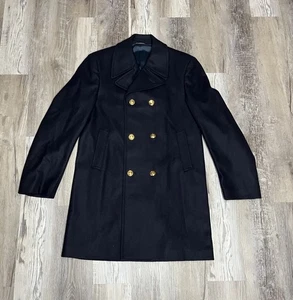 German Army Style Marine Colani Wool Pea Coat Navy Blue XL Euro 54L - Picture 1 of 6