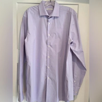 Perry Ellis Portfolio Glen Plaid lavender wrinkle-free dress shirt, 16.5 36/37 - Image 1 of 4