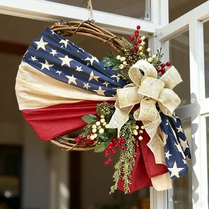 Front Door Windows Artificial Wreaths Hanging Garlands Holiday Party Decoration - Picture 1 of 10