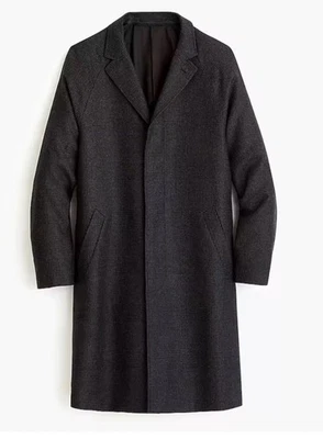 J.Crew Destination Lanificio Wool Silk Overcoat Trench Mens 36S Water Resistant - Image 1 of 4
