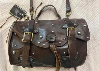 Ralph Lauren polo dark brown leather saddle  Concho bag - Image 1 of 4