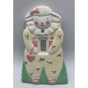 Lamb/Sheep Light Switch Cover Plate by Charpente Designer Kathy Orr Ceramic VTG - Picture 1 of 4