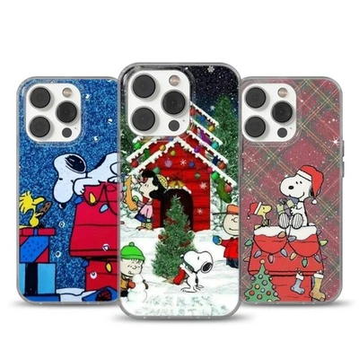 Linda funda de teléfono de Navidad Snoopy cubierta de dibujos animados de vacaciones regalo Foto 1 de 4