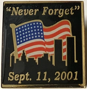 Patriotische Emaille Pin Vintage 9/11 September 11, 2001 - unbenutzt Emaille NOS NYC - Bild 1 von 1