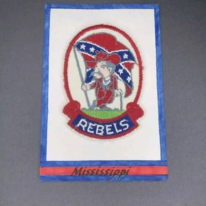 University Of Mississippi MS Rebels Ole Miss 4" Embroidered Cut Edge Patch - Picture 1 of 3