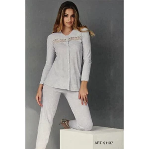 Pigiama donna estivo in cotone con pizzo Lunatica in taglie 44 a 52 0851 - Picture 1 of 5