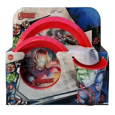 Avengers Superhero Dish Plate Flat Bottom And Baby Glass Set 3278 - Image 1 of 2