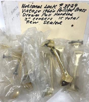VTG NOS 3 inch Cabinet Handles, National Lock #3829 15 Sealed bags - Image 1 of 4