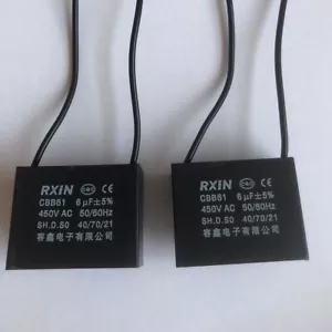 2 PIEZAS 450v 6uf CBB61 Ventilador de techo Motor de funcionamiento Condensador 2 cables 50/60 Hz - Imagen 1 de 4