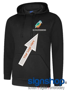 UX4-LFB UNEEK Embroidered Hoodie Front Logo & Back Hoodie + Personalised - Picture 1 of 15