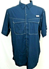 USAF Air Force Columbia PFG Low Drag SS Omni-Shade Embroidered Navy shirt Mens M