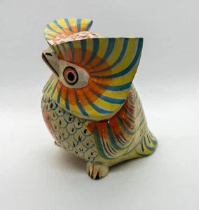 Hand Carved & Painted Wood OWL Figurine From Bali, Indonesia, Vintage 1960s - Picture 1 of 10