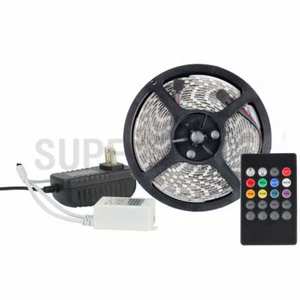 5M RGB LED Strip Tape Rope Light Waterproof with Remote Controller Adapter Xmas - Picture 1 of 8