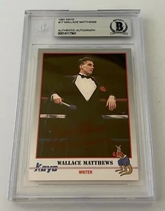 Wallace Matthews Boxing signed 1991 Kayo #17 Card autographed Beckett Slabbed - Picture 1 of 2