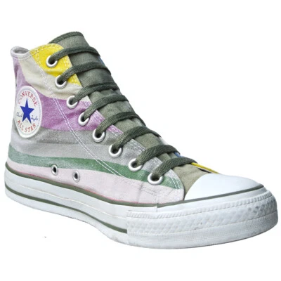 Converse EU 39,5 UK 6,5 Chucks Viola Giallo Blu Verde Nero Chuck Taylor All Star - Immagine 1 di 4