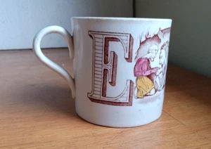 TAZA ALFABETO INFANTIL 1880 LETRAS E & F ANTHONY SHAW & SON TAZA ABC BONITA - Imagen 1 de 10