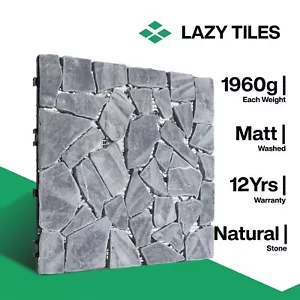 x1 Natural Stone Patio Tile - Indoor & Outdoor Interlocking Deck Flooring Tile - Bild 1 von 11