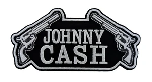 Johnny Cash Patch, Johnny Cash Embroidered Patches DIY Ironing Applique - Picture 1 of 1