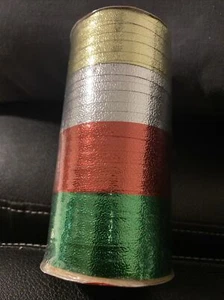 Curling Ribbon Shiny 3/16” x 80 ft Total 4 Color 20 ft each. Gold-Silver-Red-Gre - Picture 1 of 2
