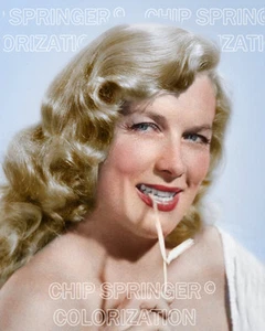 DENISE DARCEL with Straw in Mouth | Sexy 8x10 COLOR PHOTO by CHIP SPRINGER - Picture 1 of 1