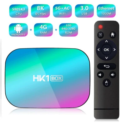 HK1 BOX 8K 4GB 128GB TV Box Amlogic S905X3 Android 9.0 1000M Wifi 4K Set top box - Image 1 of 4