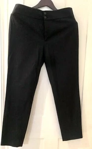 Ralph Lauren Black Label - Smart Black Cotton Trousers Zip Ankles - UK12 - Picture 1 of 15
