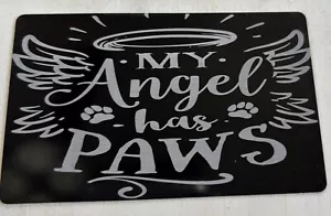 Engraved Business Card (My Angel has PAWS} - Picture 1 of 1