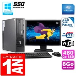 PC Fujitsu Esprimo E500 E85 + SFF G640 8Go Disco 480Go SSD Wifi W7 Pantalla 22" - Imagen 1 de 1