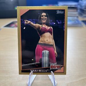 🔥2009 Topps WWE ECW #78 Nikki Bella GOLD ROOKIE CARD NUMBERED /500 RARE!🔥