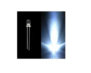 10x ULTRA BRIGHT LED WHITE WATER CLEAR 5mm LEDS BLANCO SUPER BRILLANTES - Picture 1 of 1