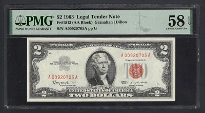 United States-Legal Tender Note 2 Dollars 1963 Fr#1513 (AA Block) AUNC - Image 1 of 2