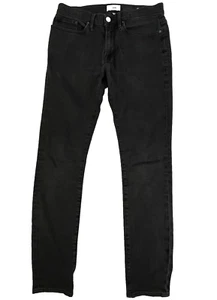 FRAME Denim L'Homme Black Wash 5 Pocket Logo Hardware Skinny Jeans Men's Size 31 - Picture 1 of 12