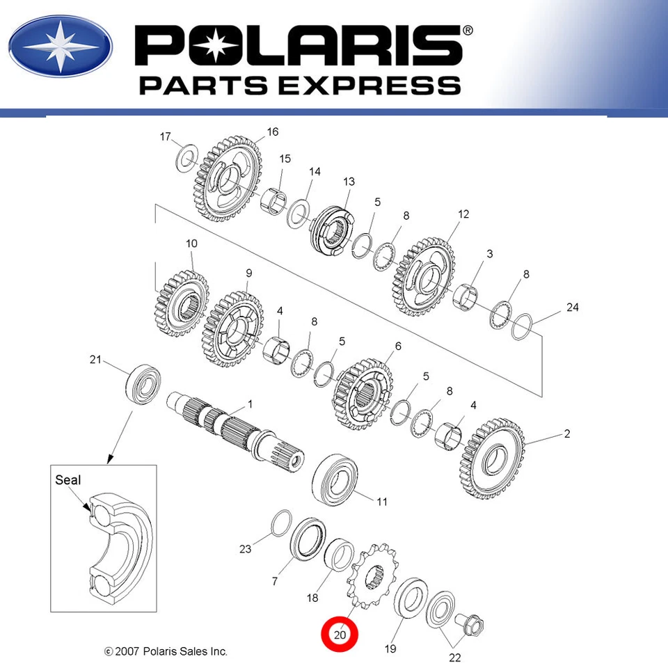 NUEVO PIÑÓN DELANTERO POLARIS 2008-2010 OUTLAW 450 525 S IRS 14T GENUINO 3222160 Foto 1 de 1