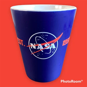 Rare NASA logo blue coffee Mug Cup Est 1958 Space Tea cone shaped velvety touch - Picture 1 of 11
