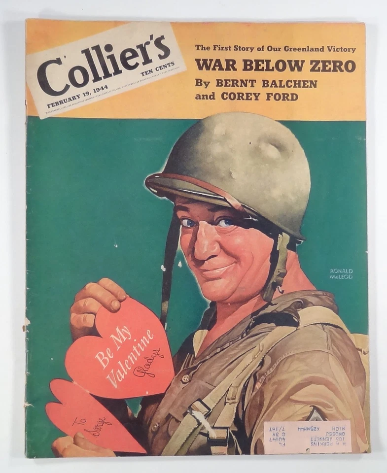 1944 Feb 19 COLLIER'S Valentines COMPLETE w/Coca-Cola ad WORLD WAR II BLATZ BEER Foto 1 de 4