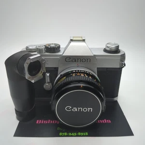 Vintage Canon TX 35mm Film Camera w/ Canon FD 50mm F1:1.8 SC Lens & R Angle Find - Picture 1 of 10