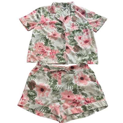 Cupcakes and Cashmere Women  Polyester Floral Shorts Pajama Set Size L Tropical - Image 1 of 4
