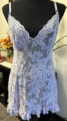 Vestido sin Mangas Victoria’s Secret Y2K Lila Encaje Talla Grande Hada Coqueta (2002) De Colección Foto 1 de 4