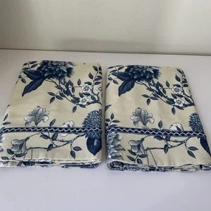 Waverly Williamsburg blaue Chinoiserie Paar Kissenbezüge Vogel Blumenvase - Bild 1 von 8