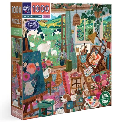 eeBoo Artist's Cottage-Puzzle per adulti 1000 pezzi in cartone riciclato e aYJd - Immagine 1 di 4