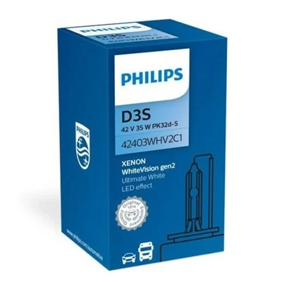 PHILIPS Xenon WhiteVision D3S 42403WHV2C1 35W gen2 HID Headlamp 5000K x1 - Image 1 of 4