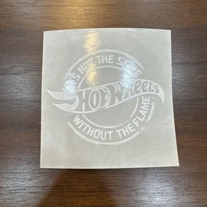 Original Hot Wheels Mattel Vinyl Decal Sticker Truck Car Window White Circle - Foto 1 di 4