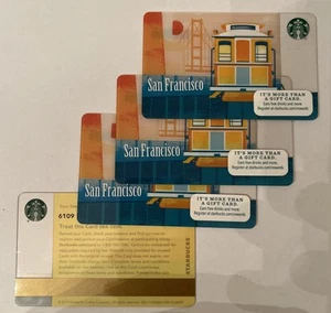 Lot Of 4 Starbucks 2014 San Francisco Card 6109 Series - Picture 1 of 1