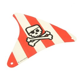 1x Lego Fabric Sail Red White Striped Skull Pirates Ship 7075 sailbb33