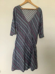 Fat Face Beach Cover Up Dress Multicoloured Stripes Drawstring Side, One Size - Picture 1 of 10